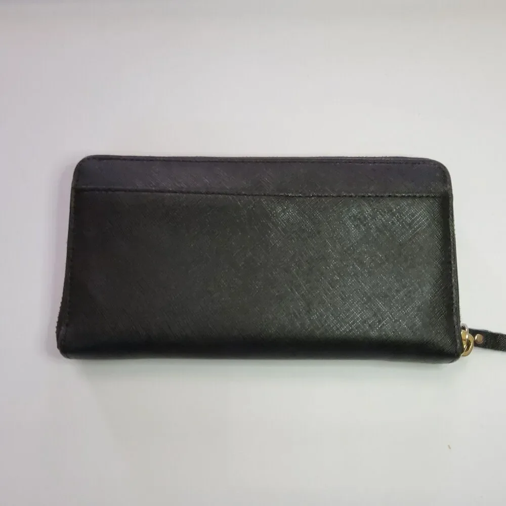 Kate Spade NY Crossgrain Zip Around Full Size Wallet Black